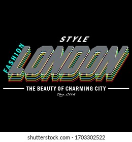 style London city slogan typography graphic for print. t-shirt,art,vector illustration,authentic design