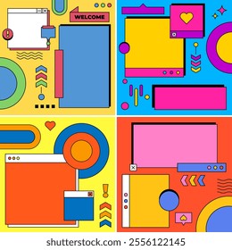 style media social pop art template fullcolor