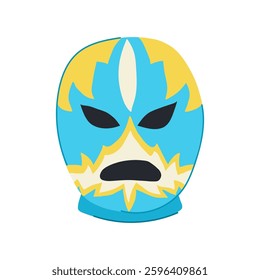 style mexican luchador mask cartoon. vibrant costume, history famous, symbol unique style mexican luchador mask sign. isolated symbol vector illustration