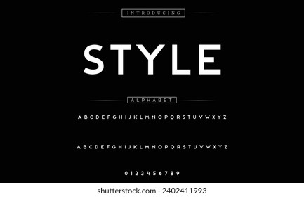 Estilo Fuente negrita moderna. Sans Serif Font. Típografía minúscula de estilo urbano en cursiva superior regular para moda, deporte, tecnología, digital, cine, diseño de logotipo, ilustración vectorial