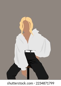 style modern girl sitting. Lady concept. Beauty of women vector illustration
