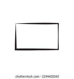 Style monitor or rectangle. Vector drawing.