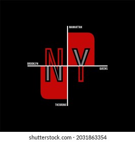  Stil New York Vektor Typografie, für T-Shirt-Ausdrucke und andere Verwendungszwecke.