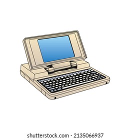 Style Old Retro Laptop Computer Vector Stock Vector (Royalty Free ...