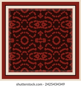 Patrón de estilo en azul rojo para la decoración, papel pintado, azulejos, textiles, pañuelo. Decoración del hogar, diseño de interiores, diseño de tela. Marco.
