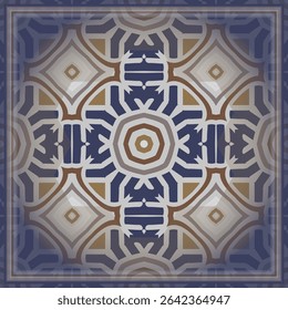 Style pattern in white yellow orange blue for carpet, rug, shawl , pillow, tiles. Frame. Scarf design.