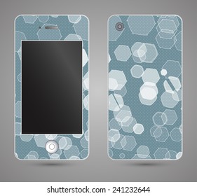 Style phone case. Print with beautiful abstract bokeh. Pop art. Vector template of cover for your mobile phone