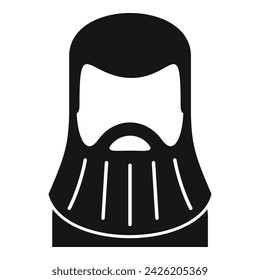 Style portrait beard icon simple vector. Man funny adult. Model creative