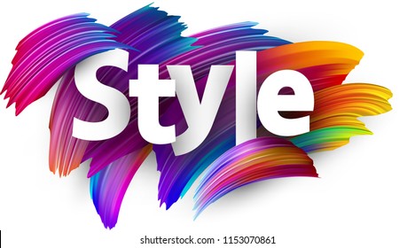 Stilposter mit Pinselstrichen auf weißem Hintergrund. Farbiges Farbverlauf-Pinseldesign. Vektorgrafik.