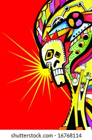 Style reflects the youth topic. Not formal motions and street culture. This traced image with my artwork.