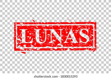 Style of Rubber Stamp, Lunas, Paid in Indonesia Language, at transparent effect background
