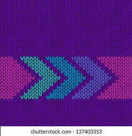 Style Seamless Arrow Color Knitted Vector Pattern