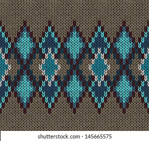 Style Seamless Blue Brown Gray White Color Male Knitted Pattern