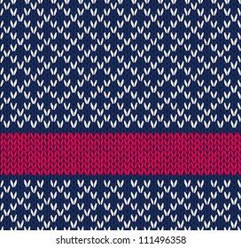 Style Seamless Blue White Red Color Knitted Vector Pattern