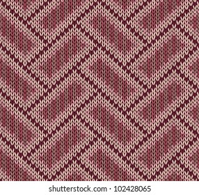 Style Seamless Brown Red Pink Color Knitted Pattern