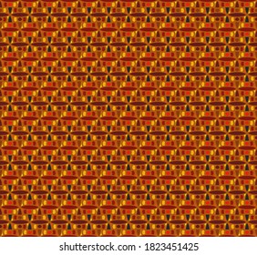 Style seamless geometric pattern in orange, fabric repeating texture.