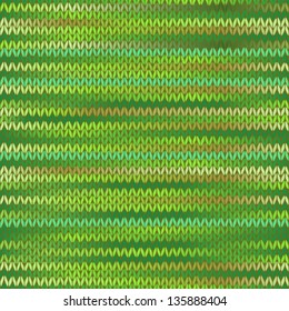 Style Seamless Knitted Melange Pattern. Spring Green Color Vector Illustration