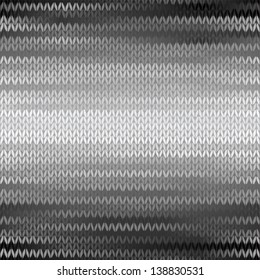 Style Seamless Knitted Melange Pattern. Black and White Color Vector Illustration