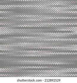 Style Seamless Knitted Melange Pattern. White Grey Color Vector Illustration