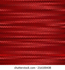 Style Seamless Knitted Melange Pattern. Red Color Vector Illustration