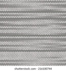 Style Seamless Knitted Melange Pattern. White Grey Color Vector Illustration