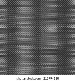 Style Seamless Knitted Melange Pattern. White Grey Color Vector Illustration