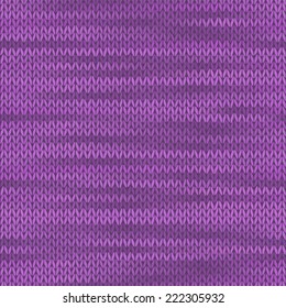Style Seamless Knitted Melange Pattern. Lilac Color Vector Illustration