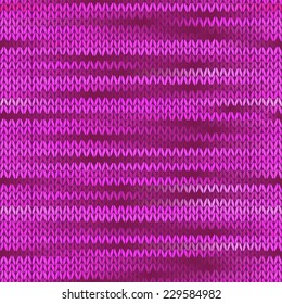 Style Seamless Knitted Melange Pattern. Pink Magenta Color Vector Illustration
