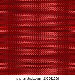 Style Seamless Knitted Melange Pattern. Red Color Vector Illustration