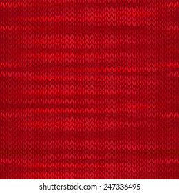 Style Seamless Knitted Melange Pattern. Red Color Vector Illustration