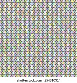 Style Seamless Knitted Melange Pattern. Colorful Vector Illustration