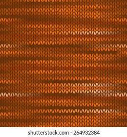 Style Seamless Knitted Melange Pattern. Brown Orange Yellow Color Vector Illustration