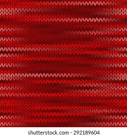 Style Seamless Knitted Melange Pattern. Red Color Vector Illustration