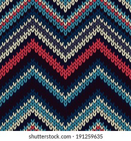 Style Seamless Knitted Pattern. Fashion Color Swatch 