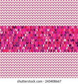 Style Seamless Multicolor Knitted Pattern. Geometric background. Vector illustration.
