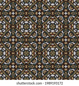 Style seamless pattern in brown yellow white. Ideal for printing on fabric or paper. 