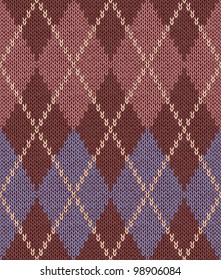Style Seamless Pink Brown Blue Color Knitted Pattern