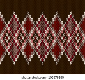 Style Seamless Pink Brown Red Color Knitted Pattern