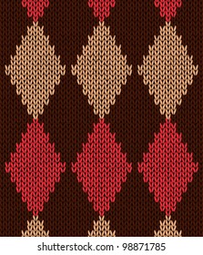 Style Seamless Red Brown Yellow Color Knitted Pattern