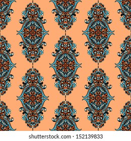 Style Seamless Vector Abstract Flower pattern Damask