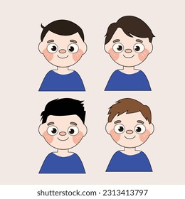 style set hair man vector art