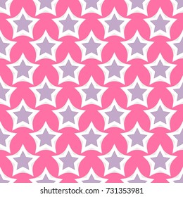 Style shape silhouette shiny star vector illustration seamless pattern pink background
