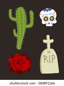Style skull face dia de los muertos symbol vector illustration.