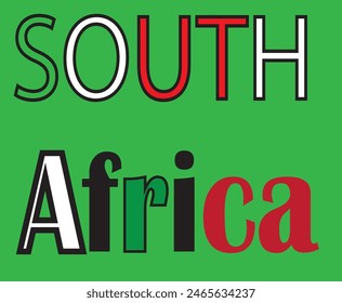 Style South Africa Word in Design and Green Colour Back ground in Design