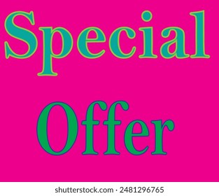Style Special Offer Word in Design and Pink Colour Background in design