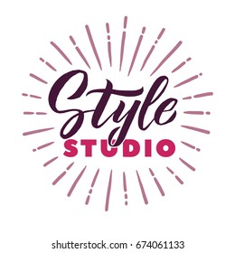 Style Studio.  Logo Beauty Vector Lettering. Custom handmade calligraphy. Vector Illustration. 