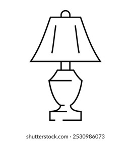 style table lamp line icon vector. style table lamp sign. isolated contour symbol black illustration