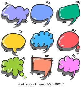 Style of text balloon colorful set