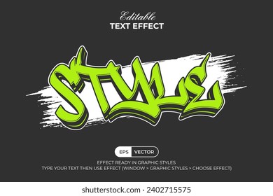 Style Text Effect Green Graffiti Style. Editable Text Effect.