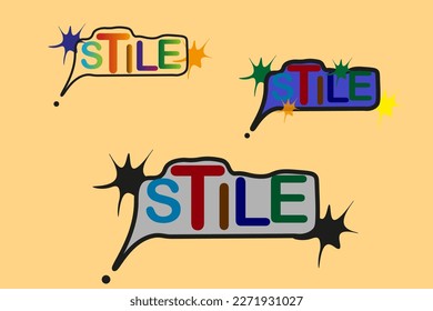 Style text in graffiti style vector illustration.